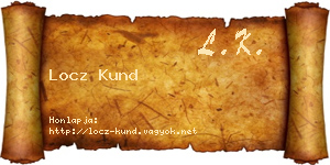 Locz Kund névjegykártya